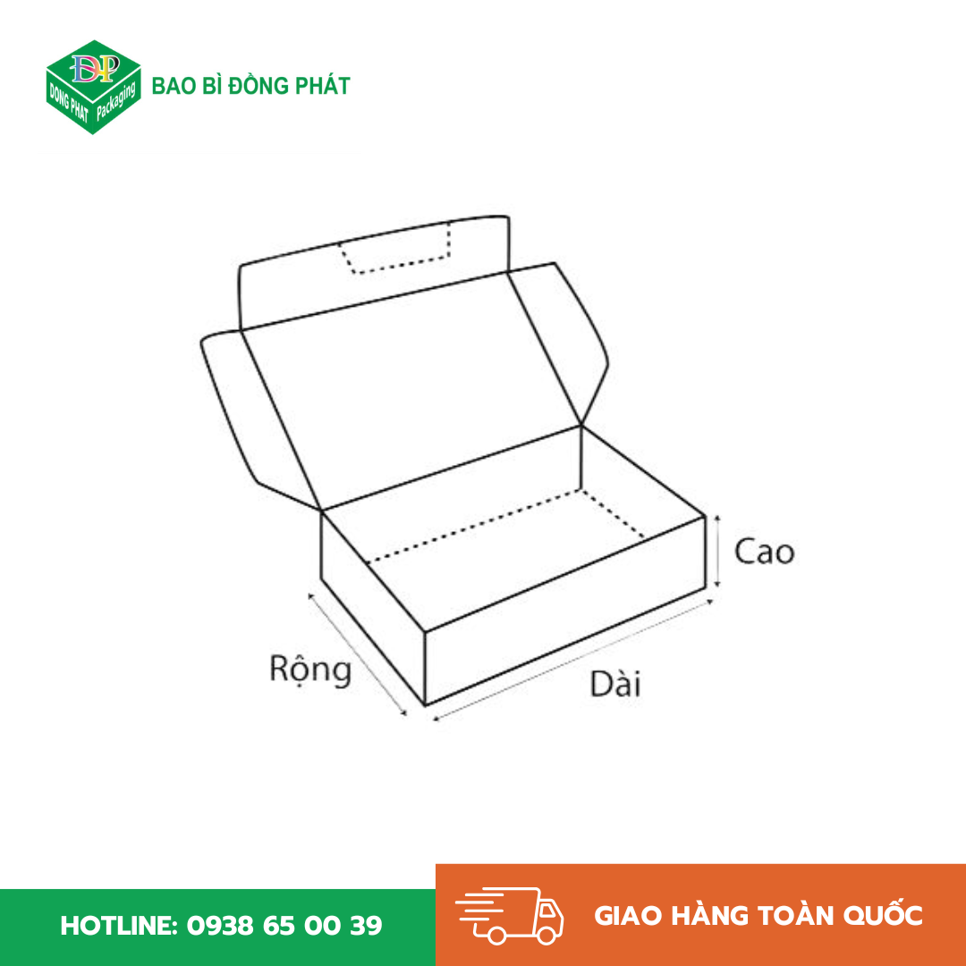 Kích thước hộp nắp gập