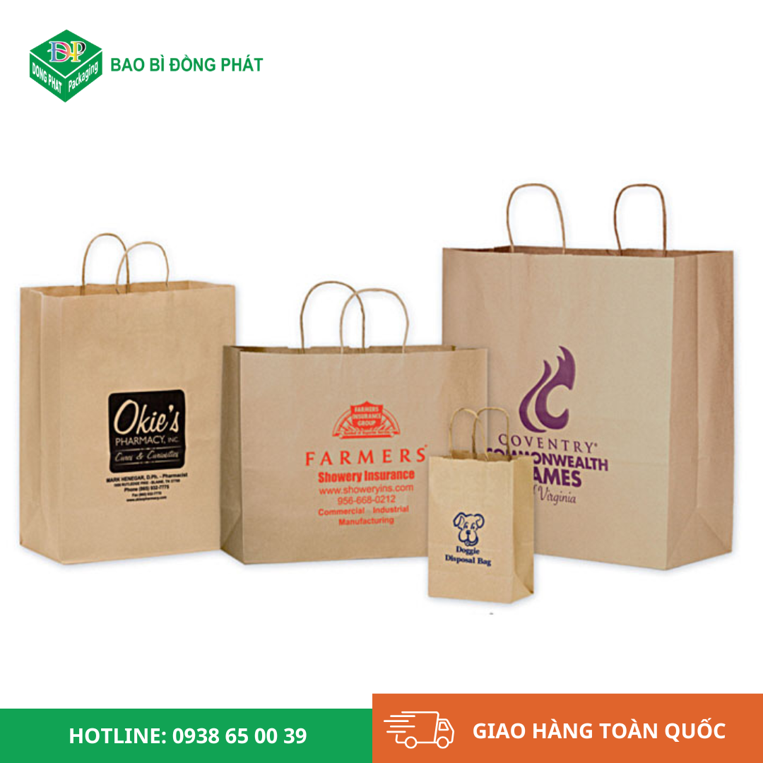 Vài kích thước túi giấy kraft