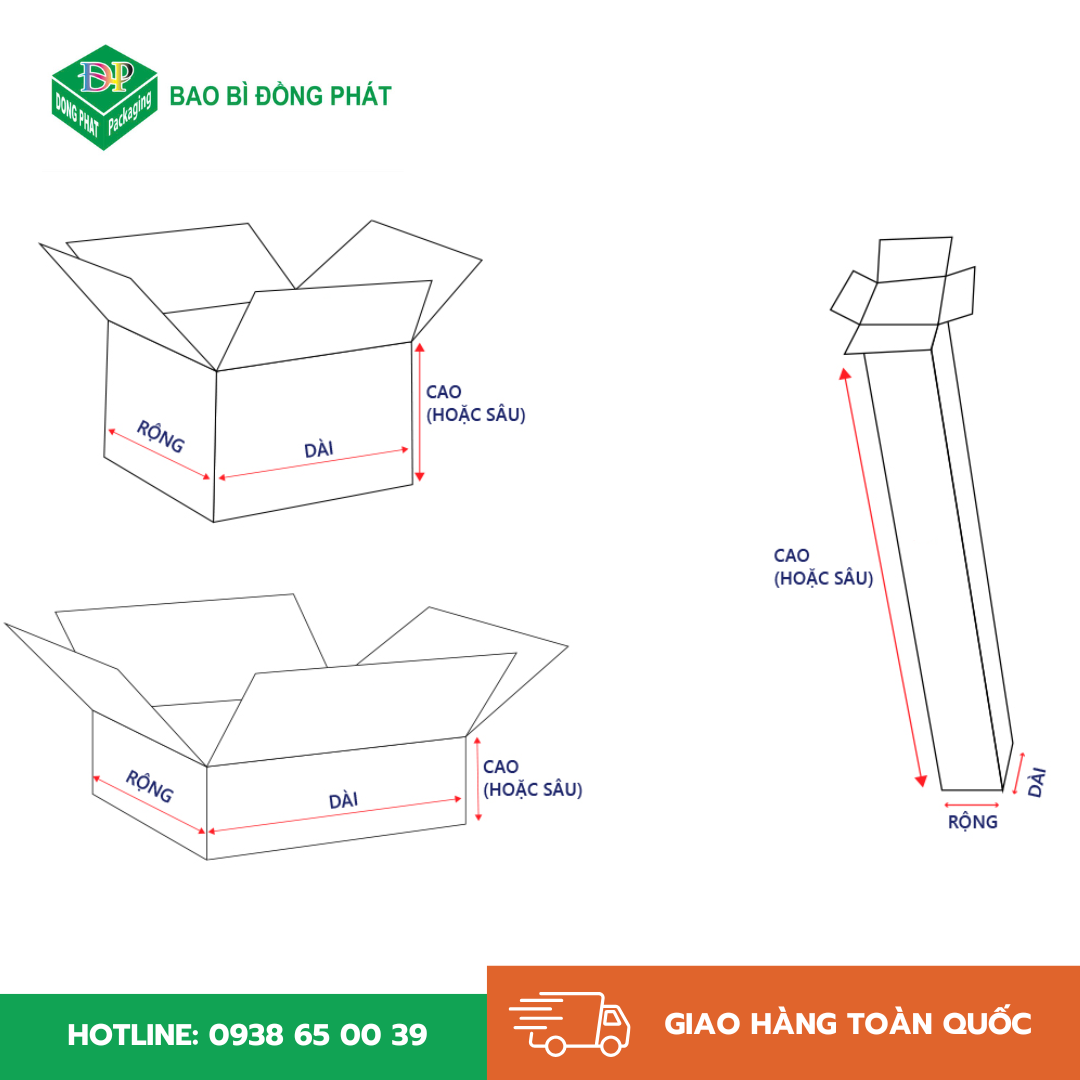 Kích thước các loại hộp
