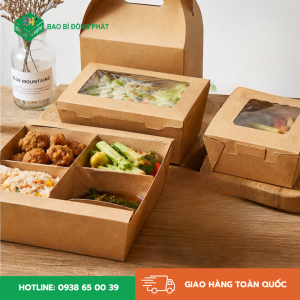 Hộp giấy đựng cơm kraft